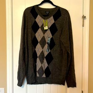Men’s large argyle sweater. Apt.9. NWT.